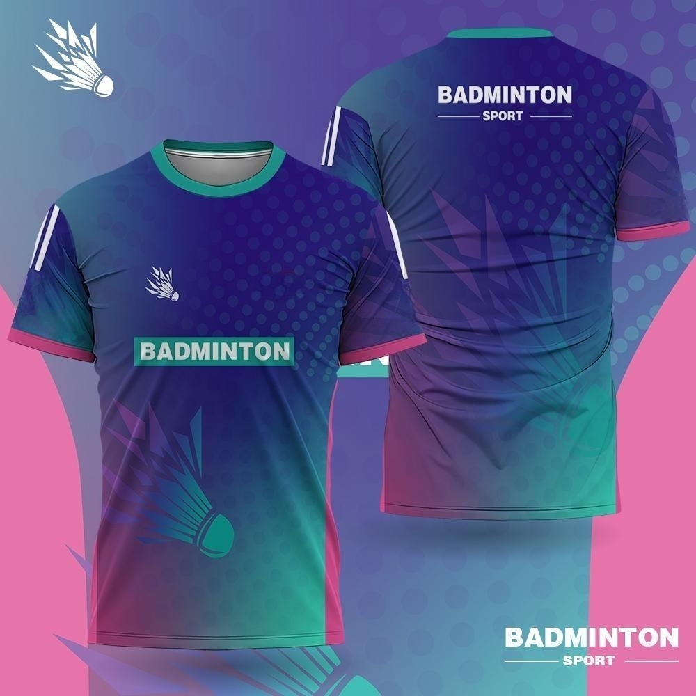 3D Printing Logo - Badmintonkleding voor heren Gradiënt 3D-print Badminton