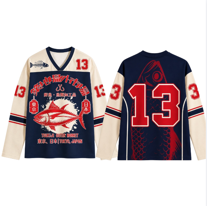 3D Printing Jersey - Retro Japanse stijl 3D-geprint T-shirt met