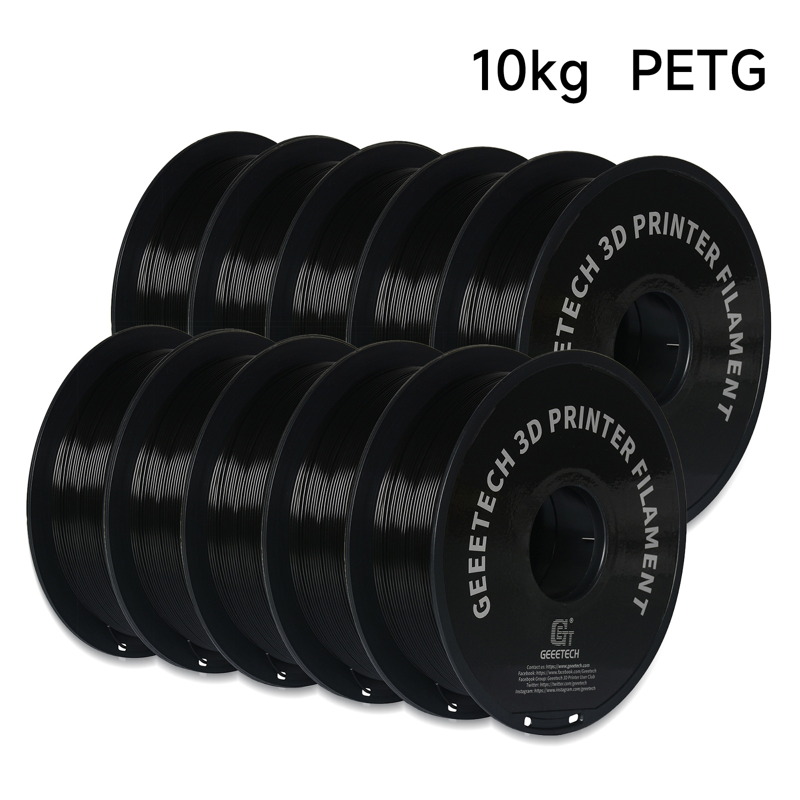 Geeetech PETG 10kg 1,75 mm fil - 3D Printing Warehouse recensie en prijs