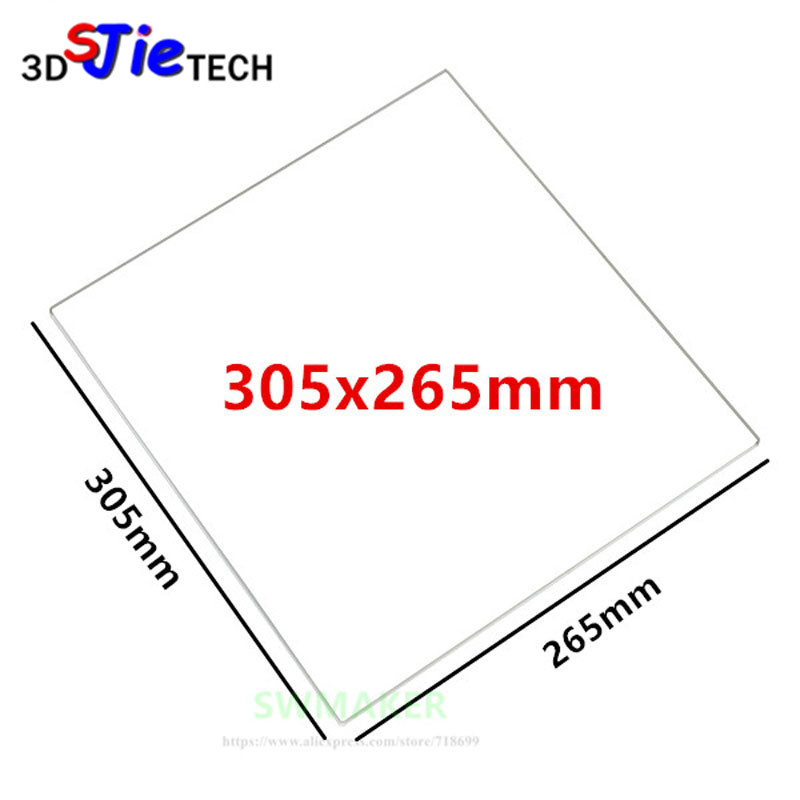 1 stks 305x265x3mm 305x265x4mm - 3D Printing Glass recensie en prijs